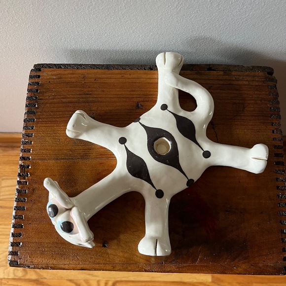 Vintage 90s Handmade Ceramic Cat Candle Holder - Picture 2 of 7